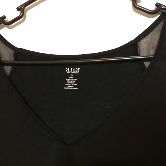 Black Blouse With Studs on bottom, sheer sleeves - Picture 5 of 7